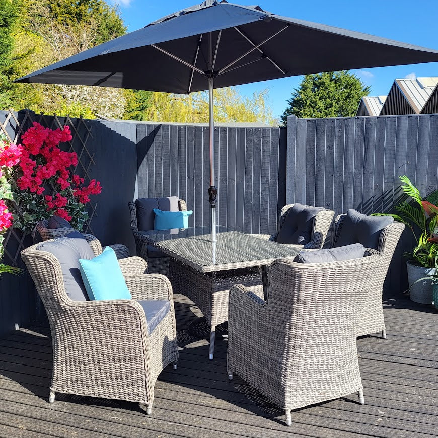 Outdoor Dining 6 Seat Rectangular in Grey - Seville By Katie Blake - NTC Homes, Inc.