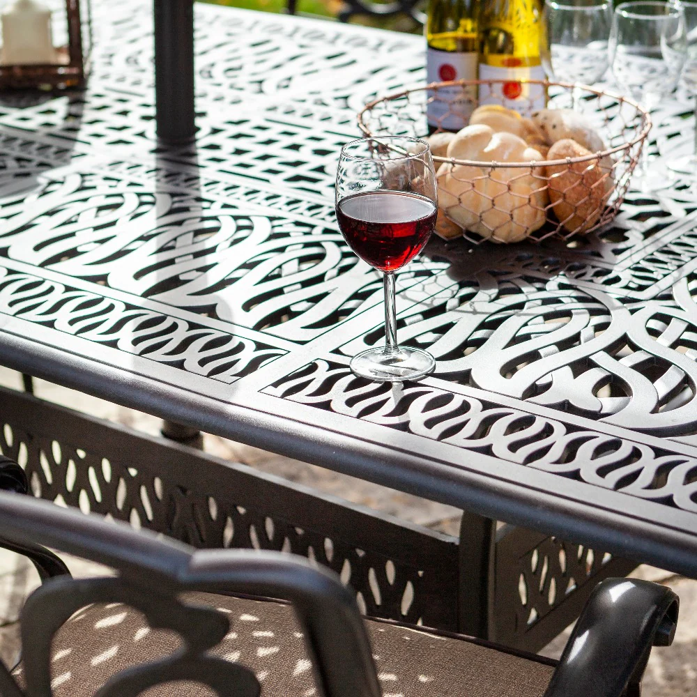 Outdoor Dining 8 Seat Rectangular in Cast Aluminium - Amalfi By Hartman - NTC Homes, Inc.