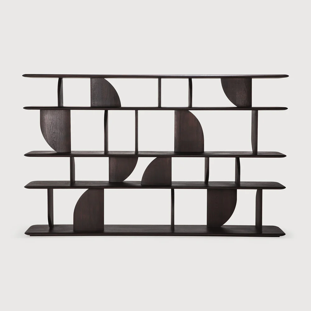 Geometric Rack Teak Dark Brown - NTC Homes, Inc.
