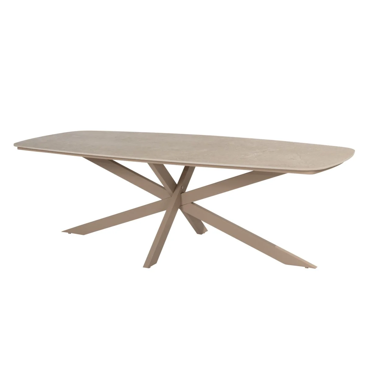 Prado Ceramic Barrel Outdoor Dining Table in Latte - 4 Seasons Outdoor - NTC Homes, Inc.